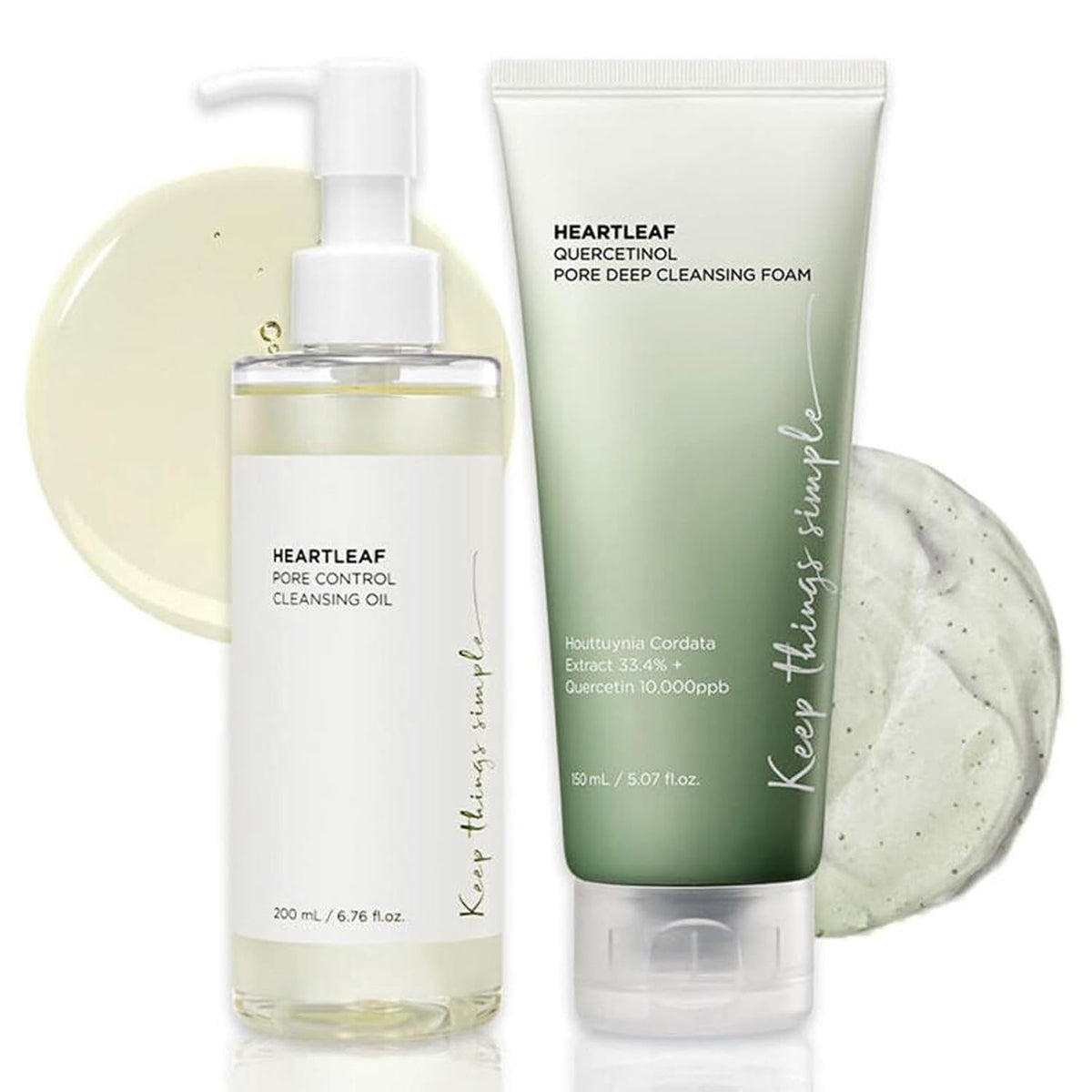 Deep Cleansing Foam（5.07 fl oz /150 ml) + Pore Control Cleansing Oil （6.76 fl oz/200ml) Daily Makeup Blackheads Removal